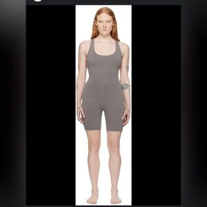 SKIMS gray Outdoor Mid Thigh Onesie Jumpsuit us size X-Large